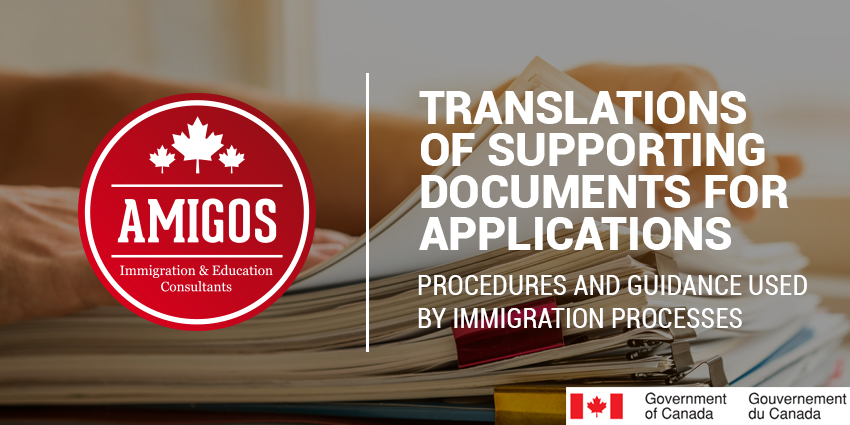 Translation of supporting documents for applications BLOG